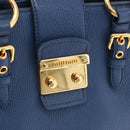 Miu Miu Hand Bag Leather 2way Blue Gold Auth bs36201A-17