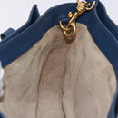 Miu Miu Hand Bag Leather 2way Blue Gold Auth bs36201A-21