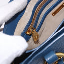Miu Miu Hand Bag Leather 2way Blue Gold Auth bs36201A-24