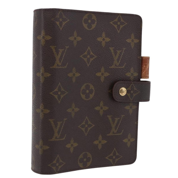 LOUIS VUITTON Monogram Agenda MM Day Planner Cover R20105 LV Auth bs36202