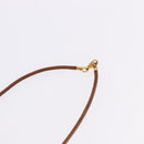 HERMES Shuval Necklace Leather Brown Auth bs36204-11