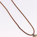 HERMES Shuval Necklace Leather Brown Auth bs36204-4