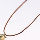 HERMES Shuval Necklace Leather Brown Auth bs36204-9