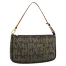 LOUIS VUITTON Monogram Graffiti Pochette Accessoires Khaki M92191 Auth bs36205A-1