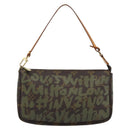 LOUIS VUITTON Monogram Graffiti Pochette Accessoires Khaki M92191 Auth bs36205A-2