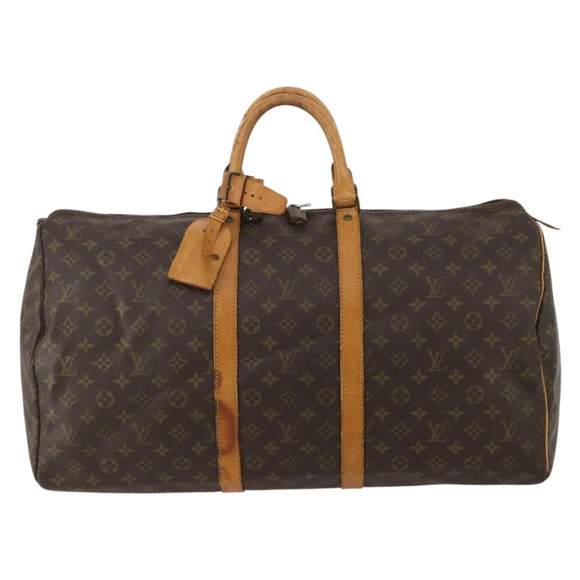 LOUIS VUITTON Monogram Keepall 55 Boston Bag M41424 LV Auth bs36206