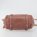Miu Miu Side Ribbon Hand Bag Leather 2way Pink Silver Auth bs36207-5