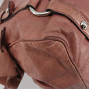 Miu Miu Side Ribbon Hand Bag Leather 2way Pink Silver Auth bs36207-17