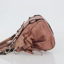 Miu Miu Side Ribbon Hand Bag Leather 2way Pink Silver Auth bs36207-4