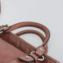 Miu Miu Side Ribbon Hand Bag Leather 2way Pink Silver Auth bs36207-8