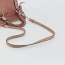 Miu Miu Side Ribbon Hand Bag Leather 2way Pink Silver Auth bs36207-9