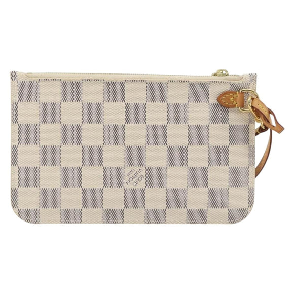 LOUIS VUITTON Damier Azur Neverfull PM Pouch Accessory Pouch LV Auth bs36211
