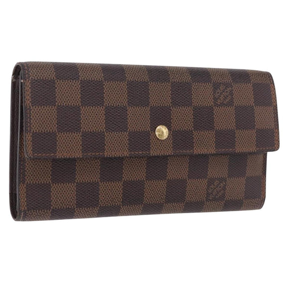LOUIS VUITTON Damier Ebene Portefeuille International Wallet N61217 Auth bs36216
