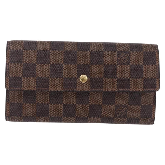 LOUIS VUITTON Damier Ebene Portefeuille International Wallet N61217 Auth bs36216