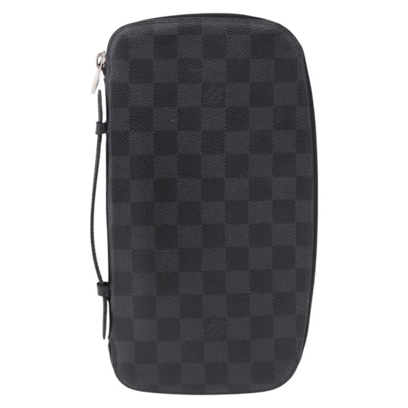 LOUIS VUITTON Damier Graphite Organizer Atoll Travel Case N48255 LV Auth bs36217