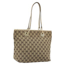 GUCCI GG Canvas Tote Bag Beige Gold 139552 Auth bs36222-1