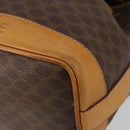 CELINE Macadam Canvas Shoulder Bag PVC Leather Brown Gold Auth bs36223-14