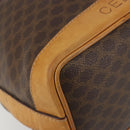 CELINE Macadam Canvas Shoulder Bag PVC Leather Brown Gold Auth bs36223-15
