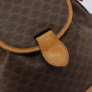 CELINE Macadam Canvas Shoulder Bag PVC Leather Brown Gold Auth bs36223-18