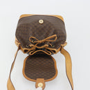 CELINE Macadam Canvas Shoulder Bag PVC Leather Brown Gold Auth bs36223-19