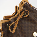 CELINE Macadam Canvas Shoulder Bag PVC Leather Brown Gold Auth bs36223-10
