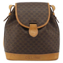 CELINE Macadam Canvas Shoulder Bag PVC Leather Brown Gold Auth bs36223-13