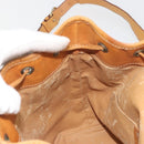 CELINE Macadam Canvas Shoulder Bag PVC Leather Brown Gold Auth bs36223-22