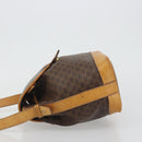 CELINE Macadam Canvas Shoulder Bag PVC Leather Brown Gold Auth bs36223-4