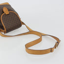 CELINE Macadam Canvas Shoulder Bag PVC Leather Brown Gold Auth bs36223-7