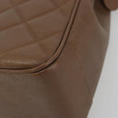 CHANEL Matelasse Chain Shoulder Bag Caviar Skin Brown Gold CC Auth bs36224V-9