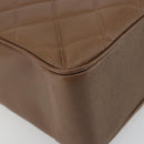 CHANEL Matelasse Chain Shoulder Bag Caviar Skin Brown Gold CC Auth bs36224V-14