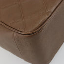CHANEL Matelasse Chain Shoulder Bag Caviar Skin Brown Gold CC Auth bs36224V-16