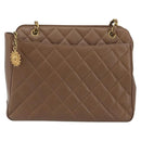 CHANEL Matelasse Chain Shoulder Bag Caviar Skin Brown Gold CC Auth bs36224V-13