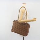 CHANEL Matelasse Chain Shoulder Bag Caviar Skin Brown Gold CC Auth bs36224V-24