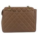 CHANEL Matelasse Chain Shoulder Bag Caviar Skin Brown Gold CC Auth bs36224V-2