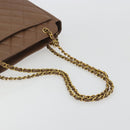 CHANEL Matelasse Chain Shoulder Bag Caviar Skin Brown Gold CC Auth bs36224V-7