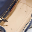 VALENTINO Studs Hand Bag Leather 2way Red Navy Gold Auth bs36227A-18