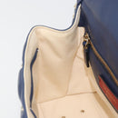 VALENTINO Studs Hand Bag Leather 2way Red Navy Gold Auth bs36227A-20