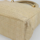 Christian Dior Canage Hand Bag Canvas Beige Gold Auth bs36229-15