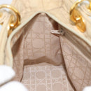 Christian Dior Canage Hand Bag Canvas Beige Gold Auth bs36229-20