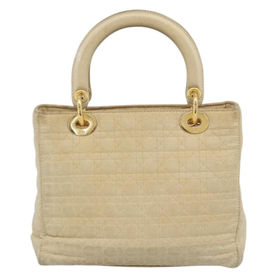 Christian Dior Canage Hand Bag Canvas Beige Gold Auth bs36229 - 0