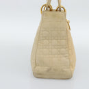 Christian Dior Canage Hand Bag Canvas Beige Gold Auth bs36229-3