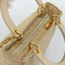 Christian Dior Canage Hand Bag Canvas Beige Gold Auth bs36229-6