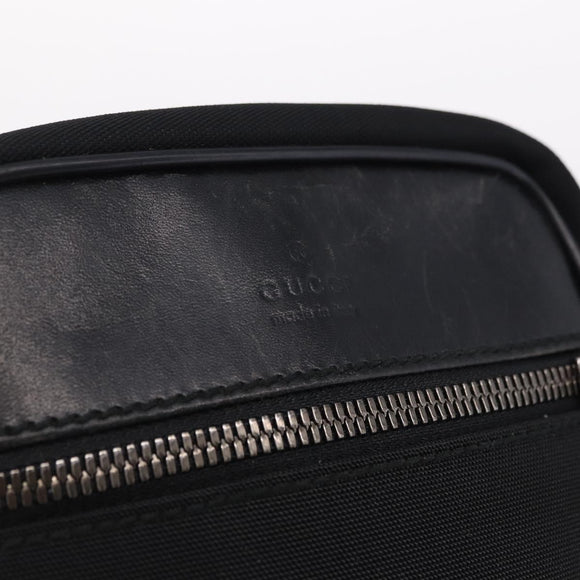 GUCCI Shoulder Bag Canvas Black Silver 101680 Auth bs36230
