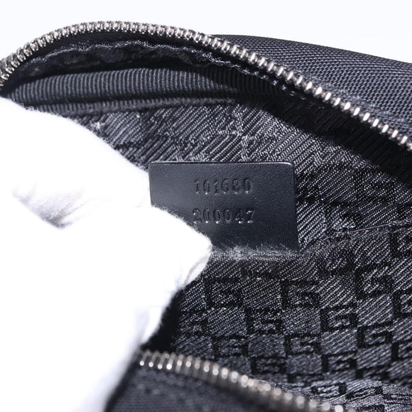 GUCCI Shoulder Bag Canvas Black Silver 101680 Auth bs36230