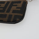 FENDI Zucca Canvas Coin Purse Brown Black Auth bs36231V-15