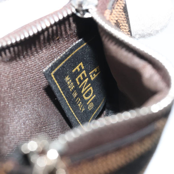 FENDI Zucca Canvas Coin Purse Brown Black Auth bs36231V