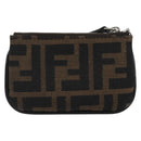 FENDI Zucca Canvas Coin Purse Brown Black Auth bs36231V-2