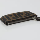FENDI Zucca Canvas Coin Purse Brown Black Auth bs36231V-5