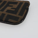 FENDI Zucca Canvas Coin Purse Brown Black Auth bs36231V-7